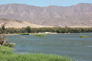 Road along Gariep (Orange) River closed